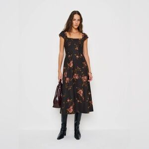 Reformation Harlie Dress Black - Size 8